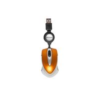 VERBATIM Mini Ratón de Viaje con Cable - Óptico - 2 Botones - PC - Naranja