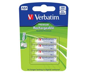 Verbatim Pack 4 Pilas Recargables 1000mAh AAA LR3