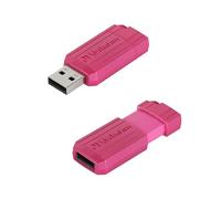 Verbatim PinStripe memoria USB de 32 GB I Unidad flash USB 2.0 I para computadora portátil Ultrabook TV Radio automóvil I dispositivo USB 2.0 I Mecanismo deslizante Unidad flash USB I Rosa Vibrante