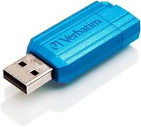 Verbatim Pinstripe Memoria USB de 64 GB I Unidad Flash USB 2.0 I computadora portátil Ultrabook TV Radio automóvil I Dispositivo USB 2.0 I Mecanismo Deslizante Unidad Flash USB I Azul Caribe