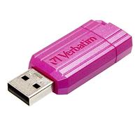 Verbatim Pinstripe USB Flash Drive 64GB - USB 2.0 - Memoria USB - para portátil portátil ultrabook TV Coche estéreo - USB 2.0 Stick - Palo de Datos con Mecanismo Deslizante - Rosa Intenso