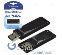 Verbatim Pluma Drive USB 2.0 Store N'Go 32GB Memoria Llave USB Slider Negro