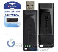 Verbatim Pluma Drive USB 2.0 Store N'Go 64gb Memoria USB Slider Negro