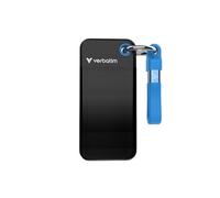 Verbatim Pocket SSD 1 TB (NVMe SSD Externo, USB 3.2 Gen 2, hasta 1000 MB/s de Lectura y Escritura, Disco Duro portátil para Mac, PC y Consola de Juegos, Negro/Azul)