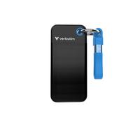 VERBATIM 32195 - Verbatim Pocket SSD mit Schlüsselring, 2TB Schwarz/Blau