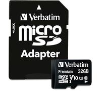 Verbatim Premium microSDHC Tarjeta de memoria con adaptador I 32 GB I negro I para videograbaciones Full HD I resistente al agua y a golpes I tarjeta SD para cámara, Smartphone, Tablet