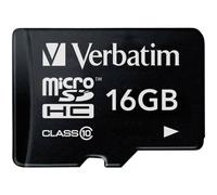 Verbatim Premium microSDHC Tarjeta de Memoria I 16 GB I para videograbaciones Full HD I Tarjeta SD Negra Resistente al Agua y a Prueba de Golpes I Tarjeta SD para cámara, Smartphone, Tablet
