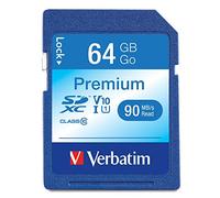 Verbatim Tarjeta SD Premium SDXC C10/U1 64 GB – Full HD – Protección contra escritura integrada Negra