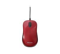 Verbatim Ratón óptico silencioso con Cable, Color Rojo (70234)