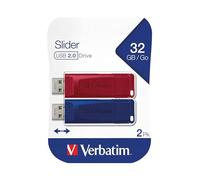 Verbatim Slider Usb 2.0 32gb 2 Units One Size Red / Blue