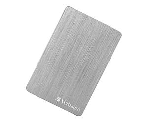 Verbatim Store 'n' Go ALU Slim I 2 TB I Plata I Disco Duro Externo I USB 3.2 Gen 1 I Disco Duro Externo de Aluminio I para Windows & Mac OS X I Disco Duro portátil I Disco Duro USB