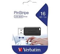 Verbatim PinStripe - Unidad USB de 16 GB - Negro