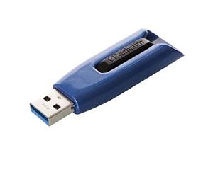 VERBATIM Store 'n' Go V3 MAX Memoria USB I USB 3.2 Gen 1 I 64 GB I Memoria con mecanismo deslizante I Interfaz SuperSpeed I Memoria externa para portátil, etc. I Azul / Negro