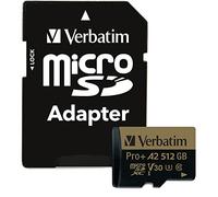 Verbatim Tarjeta de Memoria microSDXC Pro Plus 666X de 512 GB con Adaptador, UHS-I V30 U3 Clase 10 con clasificación A2 (70393)