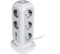 Verbatim UE EUPT-01 Torre de Alimentación Multienchufe con 11 tomas CA, 2 USB-C y 2 USB-A