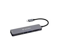 Verbatim Concentrador multipuerto USB-C Essentials, 7 puertos: (2) USB-A 3.0/3.2 Gen 1, (2) USB-C 3.0/3.2 Gen 1, ranuras para tarjetas SD y Micro SD con HDMI 4K y entrega de energía de hasta 100 W
