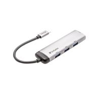 Verbatim USB-C Multiport Hub, USB C Adapter Made Aluminum for Laptops (VERBATIM)