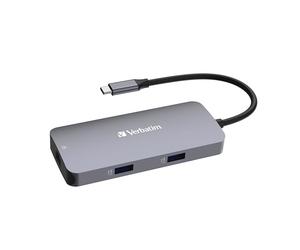 Verbatim USB-C Pro Multiport Hub 5 en 1 Multiport Adaptador USB-C a HDMI, RJ45, USB-A y USB-C PD, para Mac, MacBook Pro/Air, iPad Pro, Thinkpad, Windows Computadora, Portátil y Co
