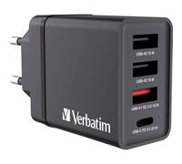 Verbatim USB Wall Charger 30W Black 1x USB-C PD 20W USB-A