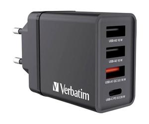 Verbatim USB Wall Charger 30W Black 1x USB-C PD 20W USB-A