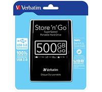 Verbatim VB-25U3-500G01 - Disco Duro Externo (500 GB, 5400 RPM, USB 2.0, USB 3.0, Negro, 8 cm, 12,1 cm)