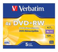 CD/DVD+RW Matt Silver 4.7 GB (5 piezas) - VERBATIM