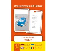 Verben: Set 1 - Deutsch, Englisch, Ukrainisch und Rumänisch: 120 Bildkarten