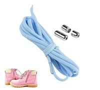 Verbpupl Sin cordones para zapatos, zapatos de bloqueo de cordones, cordones elásticos, accesorios para calzado deportivo, zapatos planos, zapatillas de fitness, Azul Polvo Con Botones Plateados