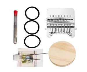 Verbpupl Telar para hacer parches, telar de tela portátil, máquina de tejer, herramienta de tejido, accesorios de manualidades completos para manualidades, para ropa, telas, pantalones vaqueros
