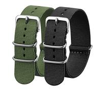 Verbstel Correa de nailon de repuesto de liberación rápida con hebilla pesada para hombres y mujeres (16 mm, verde/negro)