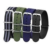 Verbstel Correa de reloj de nailon de repuesto con hebilla pesada de liberación rápida para hombres y mujeres (18 mm, negro gris/verde/azul/negro)
