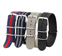Verbstel Correa de reloj de nailon de repuesto con hebilla pesada de liberación rápida para hombres y mujeres (22 mm, rojo, azul, negro, gris, caqui/negro)