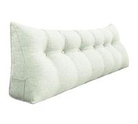 VERCART Almohada de Lectura, Cabecera Tapizado, Almohada Lumbar Cervical, Antireflujo Adulto Cuña Almohada para Sofá, Cojines Cama para Respaldo con Funda Desmontable Blanco Marfil 180cm