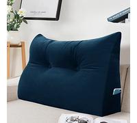 VERCART Cojín triangular para sofá con relleno y funda, cojín para la espalda, cojín de lectura, cojín de cuña, acolchado, terciopelo, decorativo, cojín de sofá para cama, cama de día, 60 cm, color