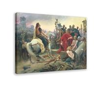 Vercingetorix - Lienzo decorativo para pared, diseño moderno con texto en inglés "Throwing Down His Weapons at the Feet of Julio César", 12 unidades