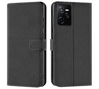 Verco para Realme Narzo 50A Prime Funda Cartera, Funda Tipo Billetera de Cuero sintético con Ranura para Tarjetas, Compatible con Realme Narzo 50A Prime (6,6 Pulgadas), Negro