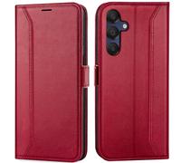 Verco para Samsung Galaxy A55 5G Funda Cartera Nathy, Acabado Efecto Cuero con Cierre magnético y Ranuras para Tarjetas, Compatible con Samsung Galaxy A55 5G (6,6 Pulgadas), Rojo