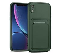 Verco Silicona Funda Compatible con iPhone XR Case, Carcasa de Prueba de Golpes con Ranura para Tarjetas para iPhone XR, Verde