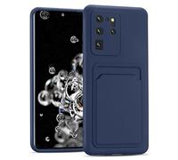 Verco Silicona Funda Compatible con Samsung Galaxy S20 Ultra Case, Carcasa de Prueba de Golpes con Ranura para Tarjetas para Samsung S20 Ultra 5G, Azul