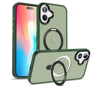Verco Soporte magnético con anillo para iPhone 16, compatible con MagSafe a prueba de golpes Luxury Translucent Handy Case para iPhone 16