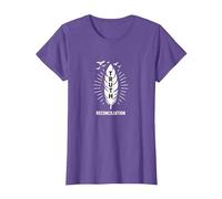 Verdad y reconciliación del Día Naranja de los Nativos Americanos Camiseta, Mujer, Morado Jaspeado, S