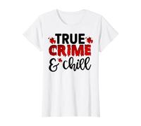 Verdadero Crimen y frío Asesino en Serie programas de Asesinato de televisión Criminal Camiseta gráfica económica, Mujer, Blanco, S