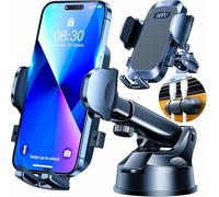 [Verdadero grado militar] Soporte para teléfono de coche 【2025 más fuerte succión y clip】 Soporte universal para teléfono celular para coche, para salpicadero, parabrisas y ventilación para iPhone 16