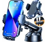 [Verdadero grado militar] Soporte para teléfono de coche 【2025 más fuerte succión y clip】 Soporte universal para teléfono celular para coche, para salpicadero, parabrisas y ventilación para iPhone 16