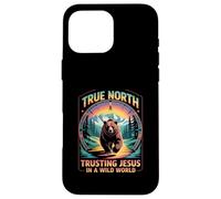 Verdadero Norte Confiando en Jesús En Un Mundo Salvaje Cristiano Carcasa para iPhone 16 Pro Max