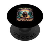 Verdadero Norte Confiando en Jesús En Un Mundo Salvaje Cristiano PopSockets PopGrip Adhesivo