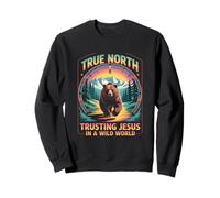 Verdadero Norte Confiando en Jesús En Un Mundo Salvaje Cristiano Sudadera