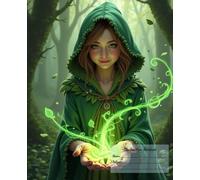 Verdant Charm: A Green Aesthetic Witch Notebook for Students and Writers: Enchanted Forest Sorceress with Light Magic | College Ruled