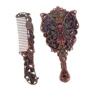 VERDANVERSE 1 Juego De Kit De Tocador Vintage Pequeño Espejo De Metal Y Peine Delicado Espejo De Metal Herramienta De Maquillaje De Viaje para Niñas Cepillo De Pelo Y Espejo Conjunto Espejo