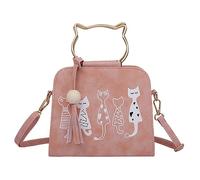 VERDANVERSE 1 Pieza Bolso Bandolera Mujer Gato PU Rosa Mochila Casual Multiusos para y